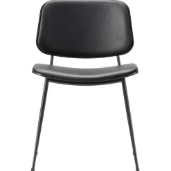 Fredericia Søborg chair 3062, black steel base, black oak - black leather