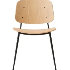 Fredericia Søborg chair 3060, black steel base, lacquered oak