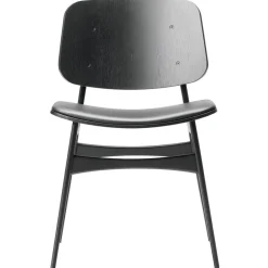 Fredericia Søborg chair 3051, wood base, black oak - black leather