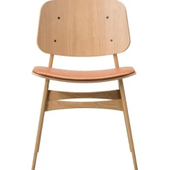 Fredericia Søborg chair 3051, wood base, lacquered oak - cognac leather
