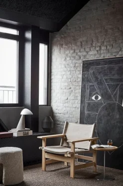 Fredericia Sequoia pouf, sheepskin Moonlight