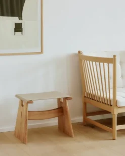 Fredericia Seto stool, black light oiled oak - natural canvas