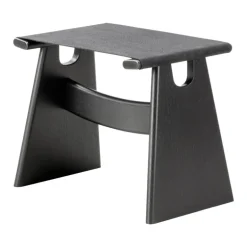 Fredericia Seto stool, black lacquered oak - black canvas