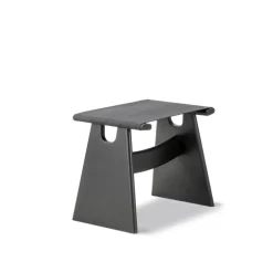 Fredericia Seto stool, black lacquered oak - black canvas