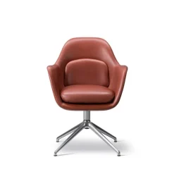 Fredericia Swoon chair, swivel base, chrome - Omni 293