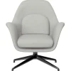 Fredericia Swoon Lounge Petit armchair, swivel base, Sunniva 2 717 - black