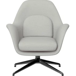 Fredericia Swoon Lounge Petit armchair, swivel base, Sunniva 2 717 - black