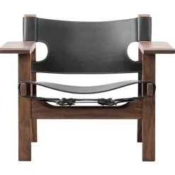 Fredericia The Spanish Chair, black leather - oiled walnut