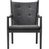 Fredericia Wegner 1788 easy chair, black oak - Hallingdal65 180
