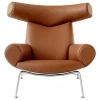 Fredericia Wegner Ox chair, brushed chrome - cognac leather