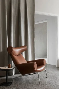 Fredericia Wegner Ox chair, brushed chrome - cognac leather