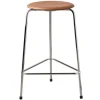 Fritz Hansen Dot high stool, walnut leather - chrome