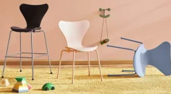 Fritz Hansen Series 7 Junior chair, black - chrome