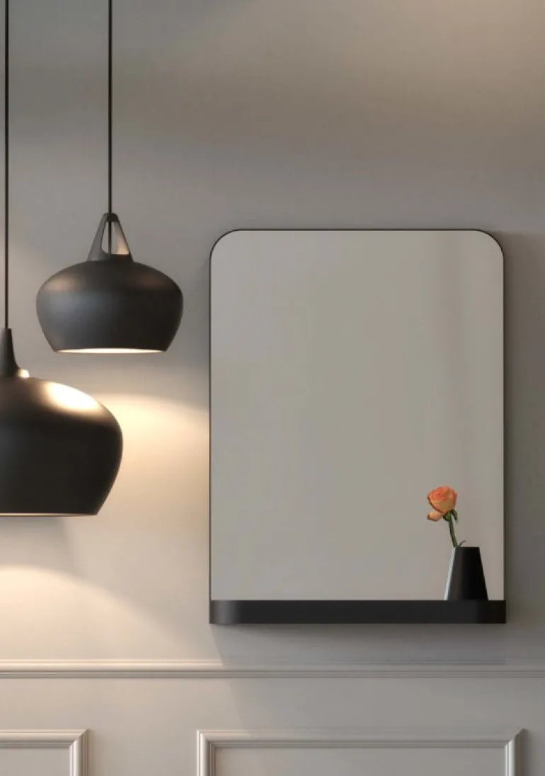 Frost TB600 wall mirror, 80 x 60 cm, black