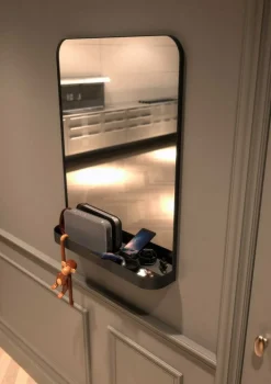 Frost TB600 wall mirror, 80 x 60 cm, black