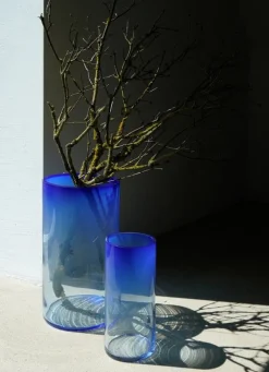 Fundamental Berlin Rise floor vase, cobalt blue