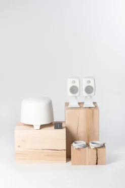 Genelec Table stand for G One speaker, L shaped, white