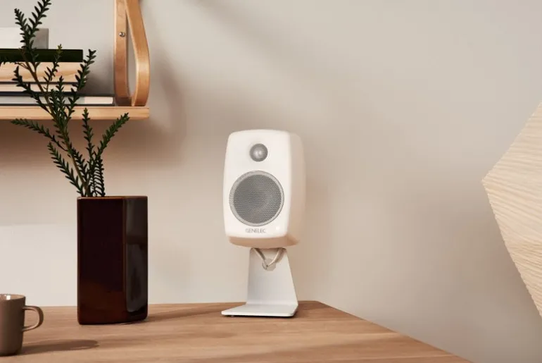 Genelec Table stand for G One speaker, L shaped, white