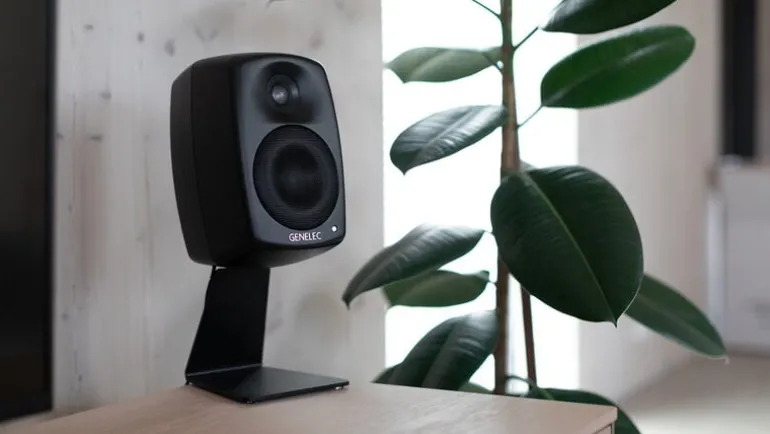 Genelec Table stand for G Two speaker, L shaped, black