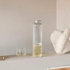 Georg Jensen Bernadotte carafe, 1 L, crystal glass - stainless steel