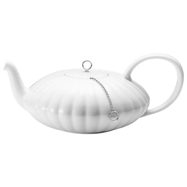 Georg Jensen Bernadotte tea pot, 1,2 L, porcelain - stainless steel