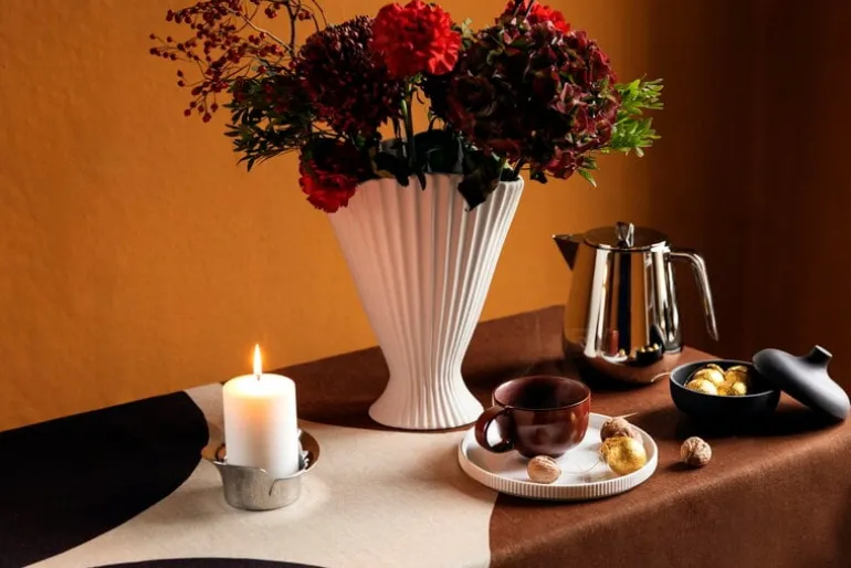 Georg Jensen Bloom pillar candleholder, stainless steel