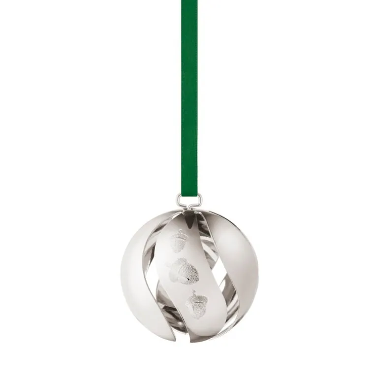 Georg Jensen Collectable ornament 2023, ball, palladium plated brass