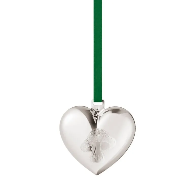 Georg Jensen Collectable ornament 2023, heart, palladium plated brass
