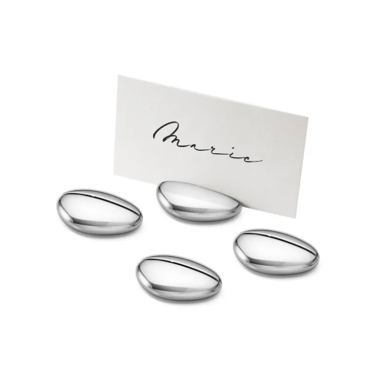 Georg Jensen Sky table card holders, 4 pcs, chrome plated