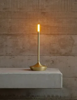 Graypants Wick portable table lamp, brass