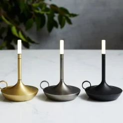 Graypants Wick S portable table lamp, brass