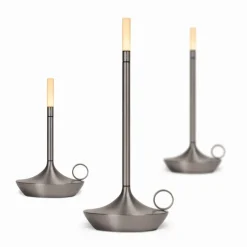 Graypants Wick S portable table lamp, graphite