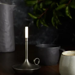 Graypants Wick S portable table lamp, graphite