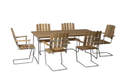 Grythyttan Stålmöbler Armchair A2, galvanized steel - oiled oak