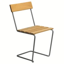Grythyttan Stålmöbler Chair 1, galvanized steel - oiled oak