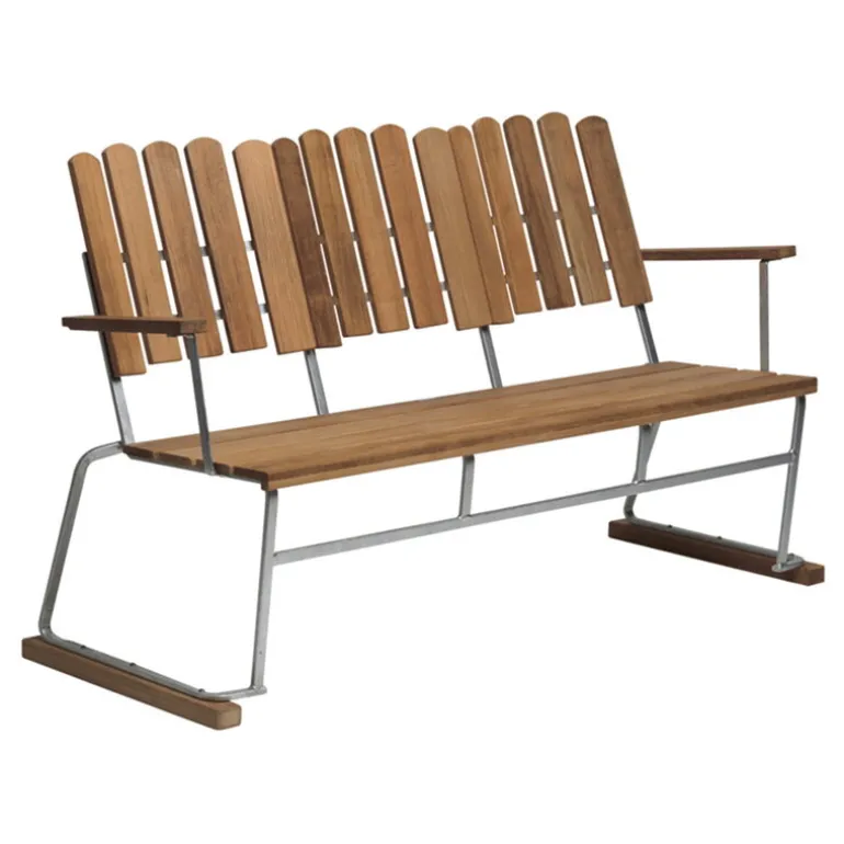 Grythyttan Stålmöbler Sofa 6, galvanized steel - teak