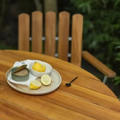 Grythyttan Stålmöbler Table 9A, 120 cm, galvanized steel - teak