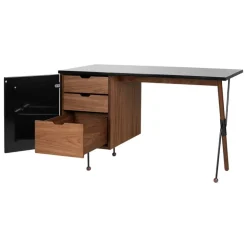GUBI 62 Desk, walnut - black