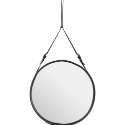 GUBI Adnet mirror, L, black leather