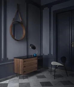 GUBI Adnet mirror, L, tan leather