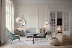 GUBI Adnet mirror, M, black, leather