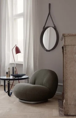 GUBI Adnet mirror, M, black, leather