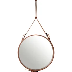 GUBI Adnet mirror, M, tan leather
