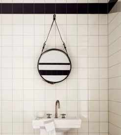 GUBI Adnet mirror, M, tan leather