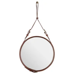 GUBI Adnet mirror, S, tan leather