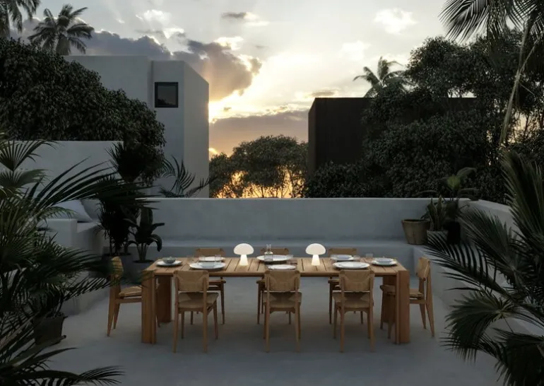 GUBI Atmosfera table, 281 x 105 cm, teak