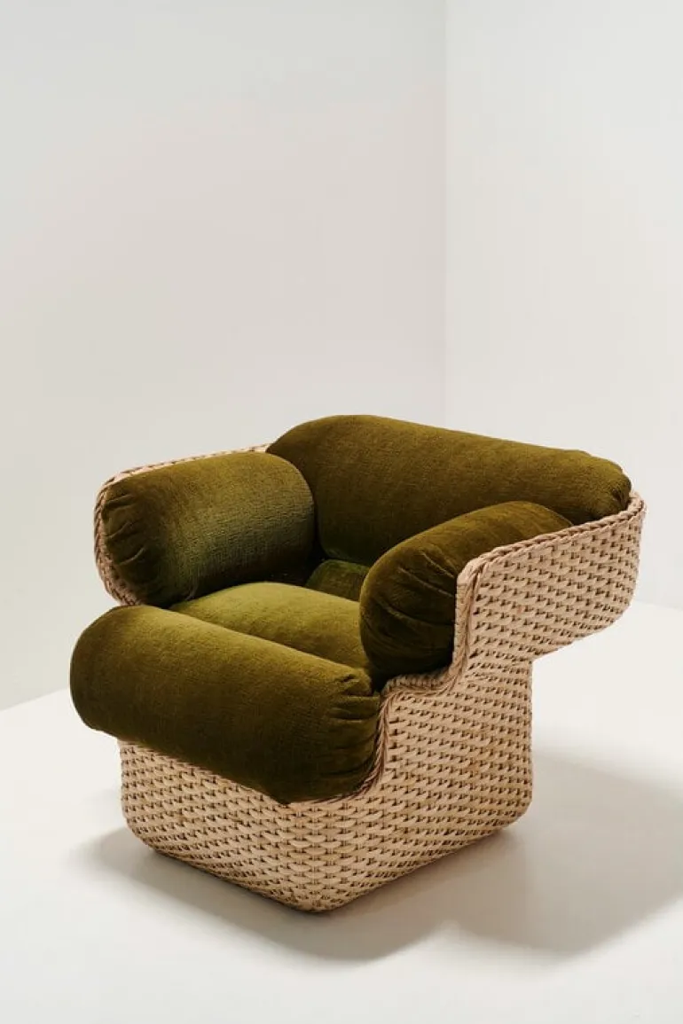 GUBI Basket lounge chair, rattan - Mumble 40