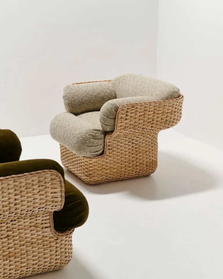 GUBI Basket lounge chair, rattan - Mumble 40