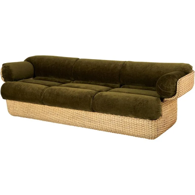 GUBI Basket 3-seater sofa, rattan - Mumble 40