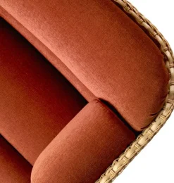 GUBI Basket 2-seater sofa, rattan - Belsuede Special FR 133